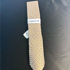 Saddlebred Beige and Navy Checkered Tie